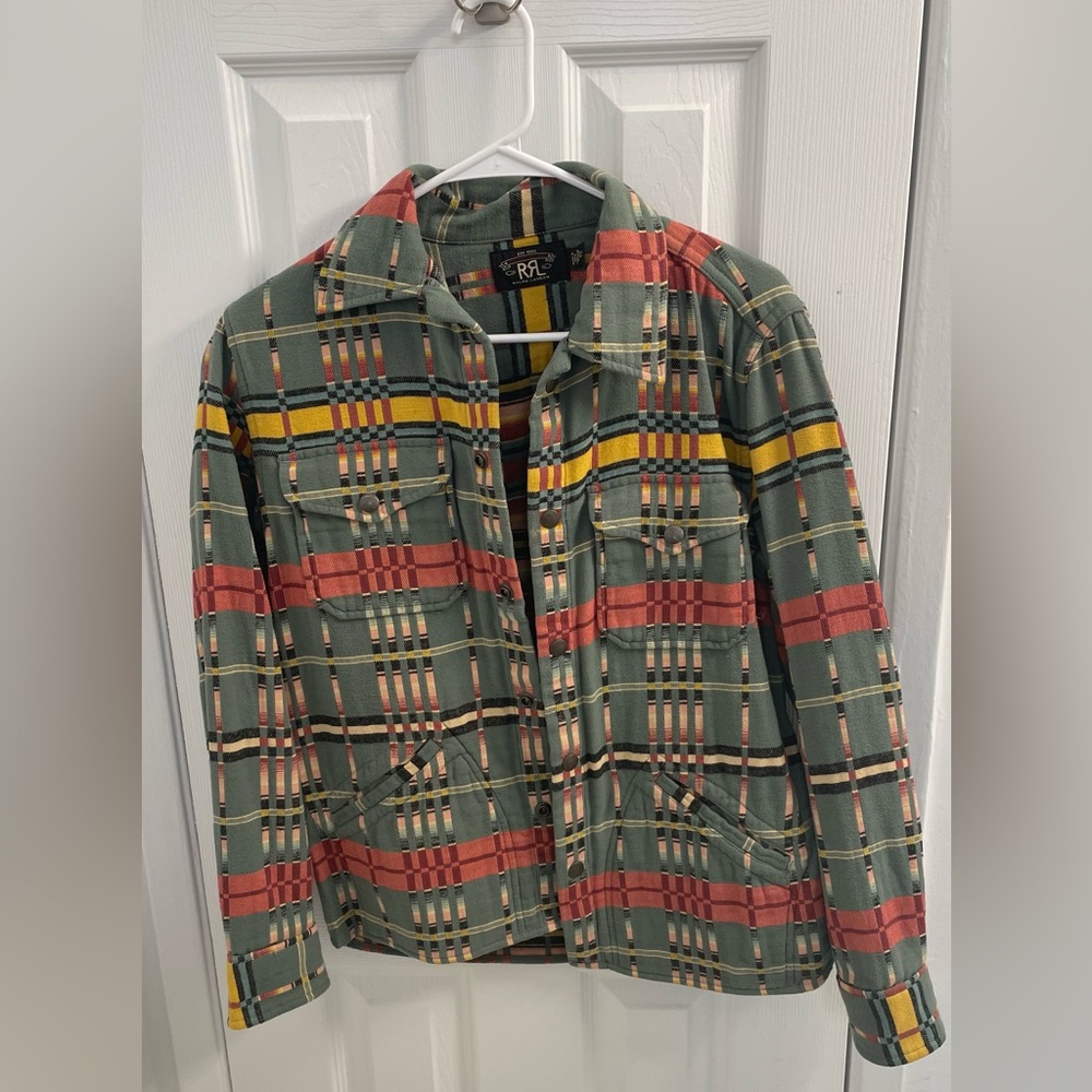 Double RL (RRL) Plaid shirt Jacket- Cowboy Western Rodeo colorado sz